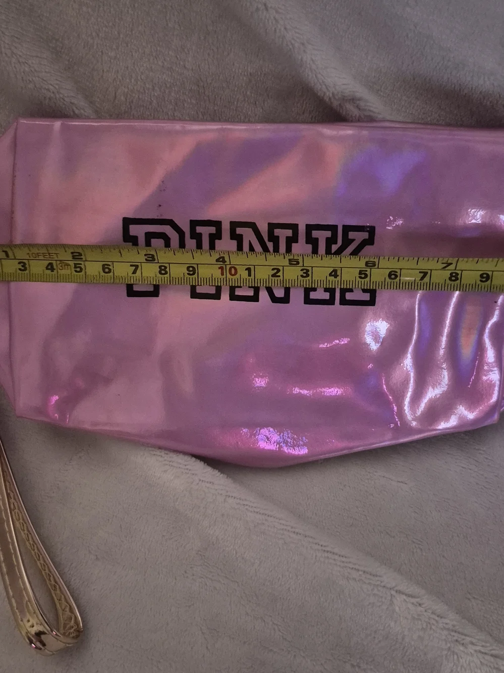 PINK Victoria's Secret Iridescent Pink Wristlet Cosmetic Bag